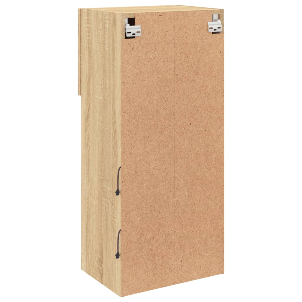 Móveis de TV com luzes LED 2 pcs 40,5x30x90 cm carvalho sonoma