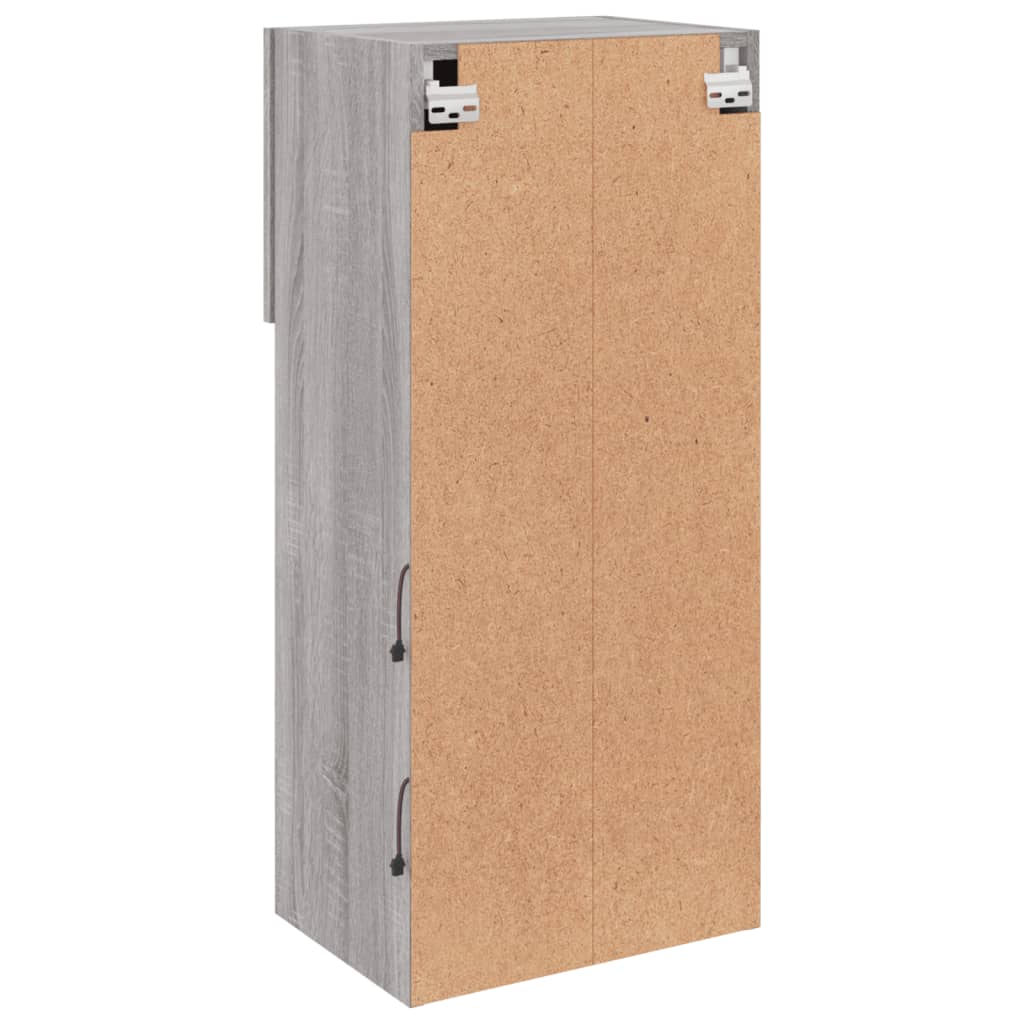 Móveis de TV com luzes LED 2 pcs 40,5x30x90 cm cinzento sonoma