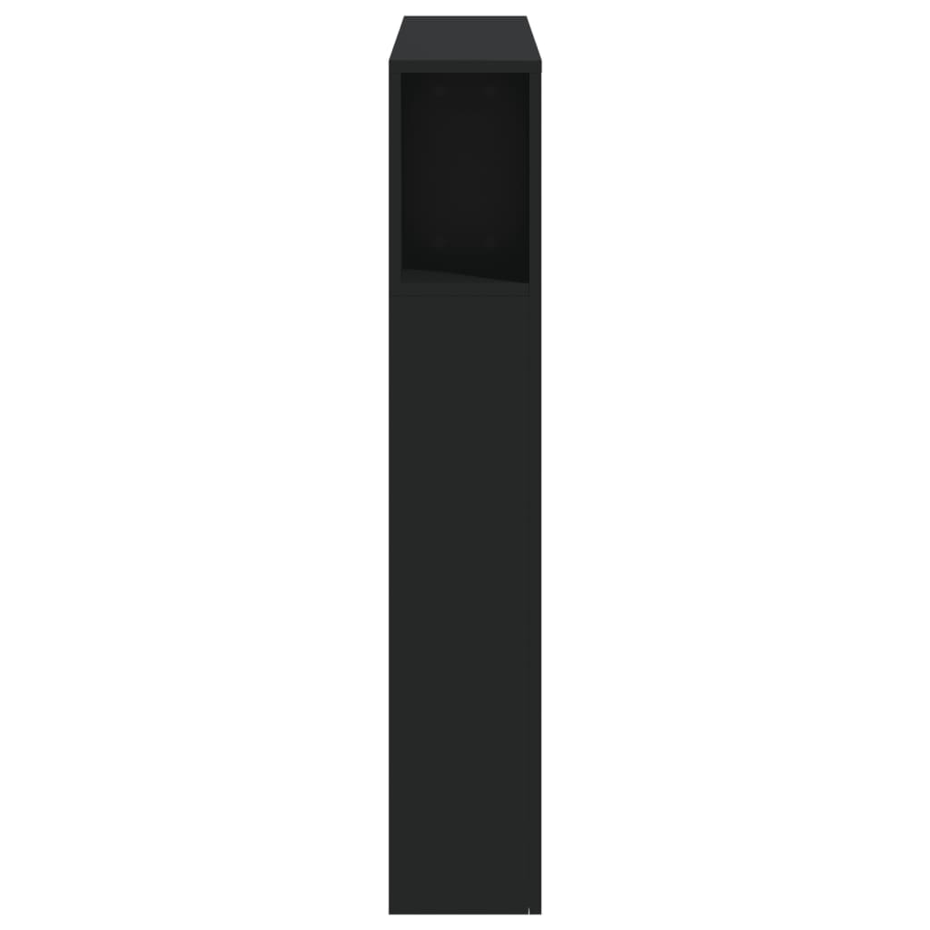 Cabeceira cama c/ LEDs 100x18,5x103,5 cm deriv. madeira preto