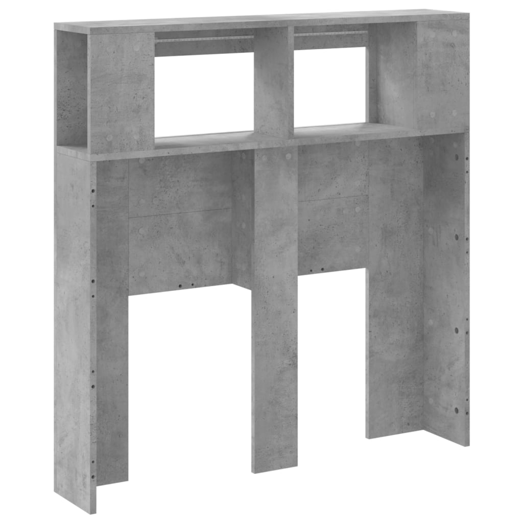 Cabeceira c/ LEDs 100x18,5x103,5 cm cinzento-cimento