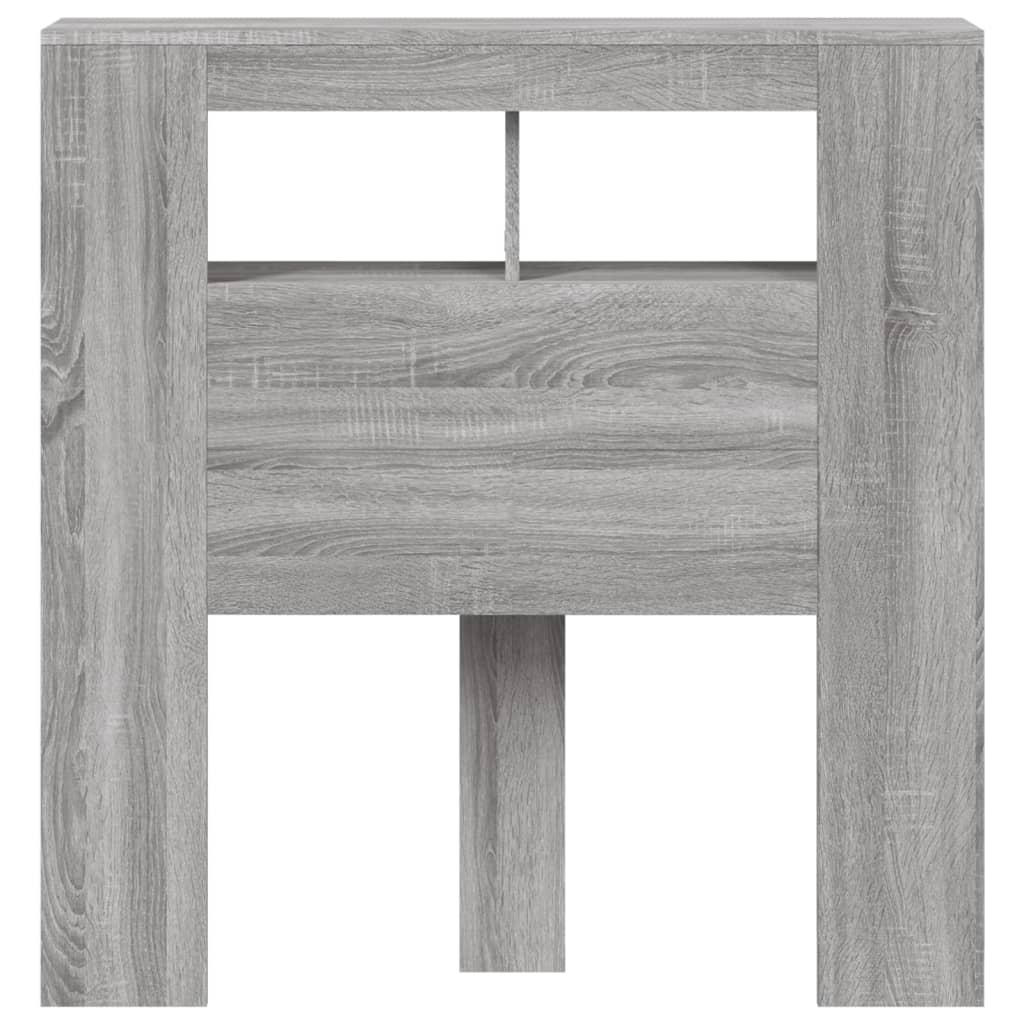 Cabeceira c/ LEDs 100x18,5x103,5 cm sonoma cinzento