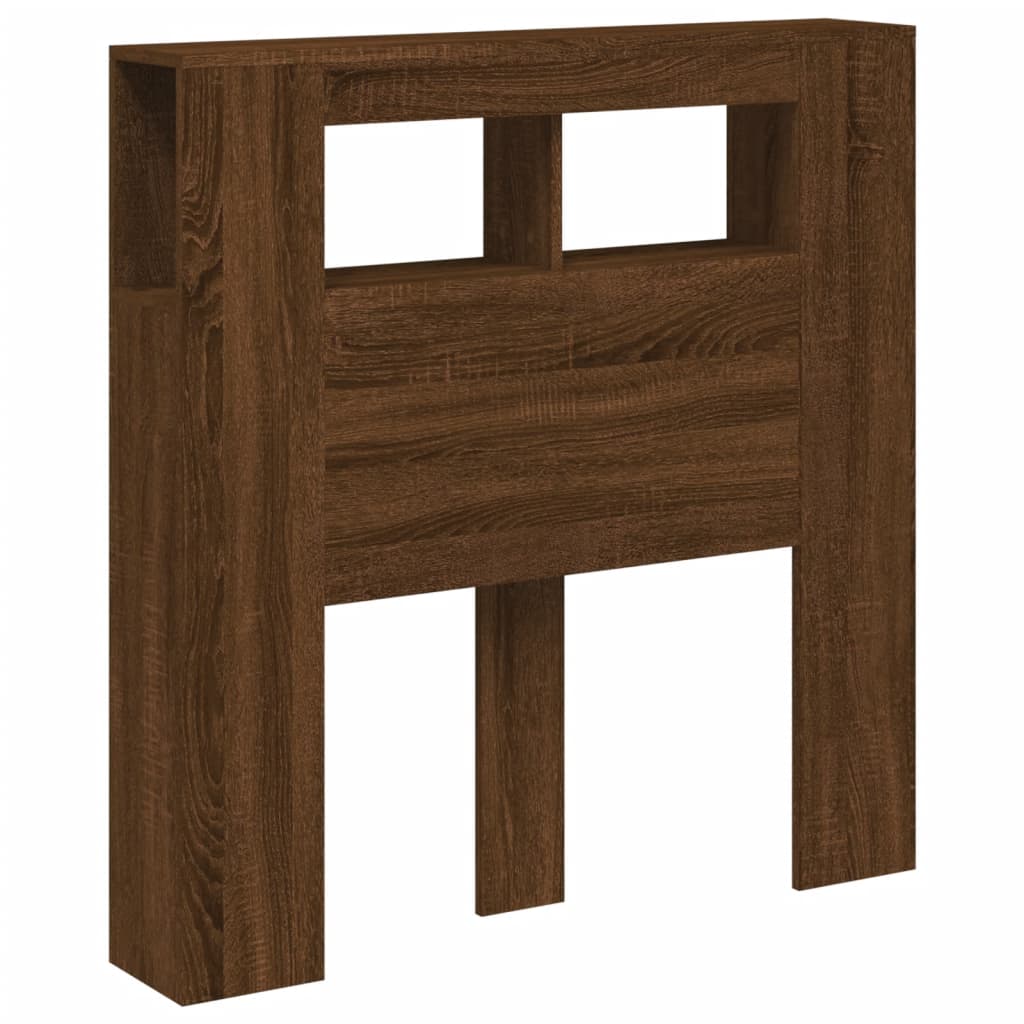 Cabeceira c/ LEDs 100x18,5x103,5 cm carvalho castanho