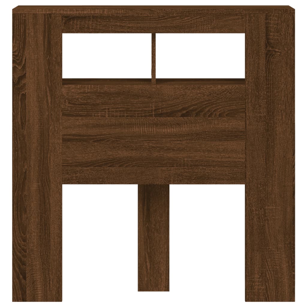 Cabeceira c/ LEDs 100x18,5x103,5 cm carvalho castanho
