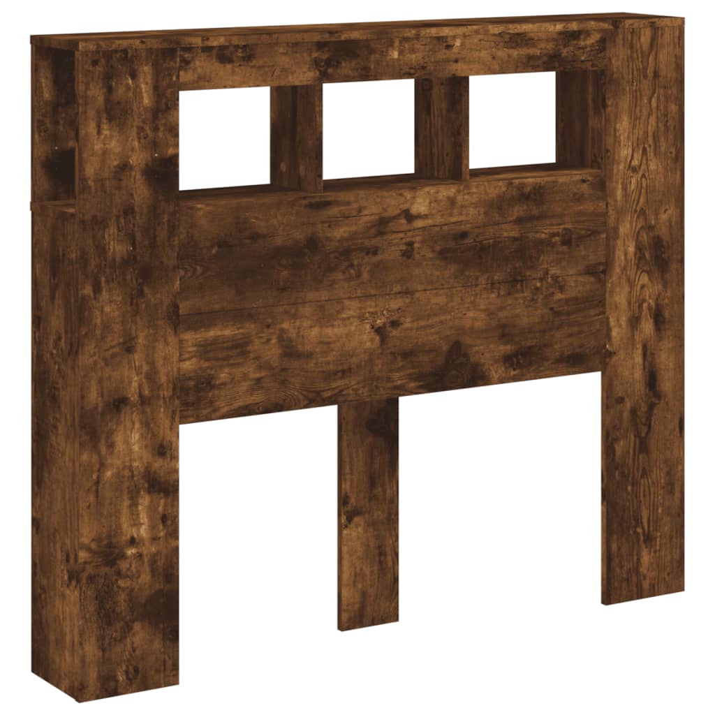 Cabeceira c/ LEDs 120x18,5x103,5 cm carvalho fumado
