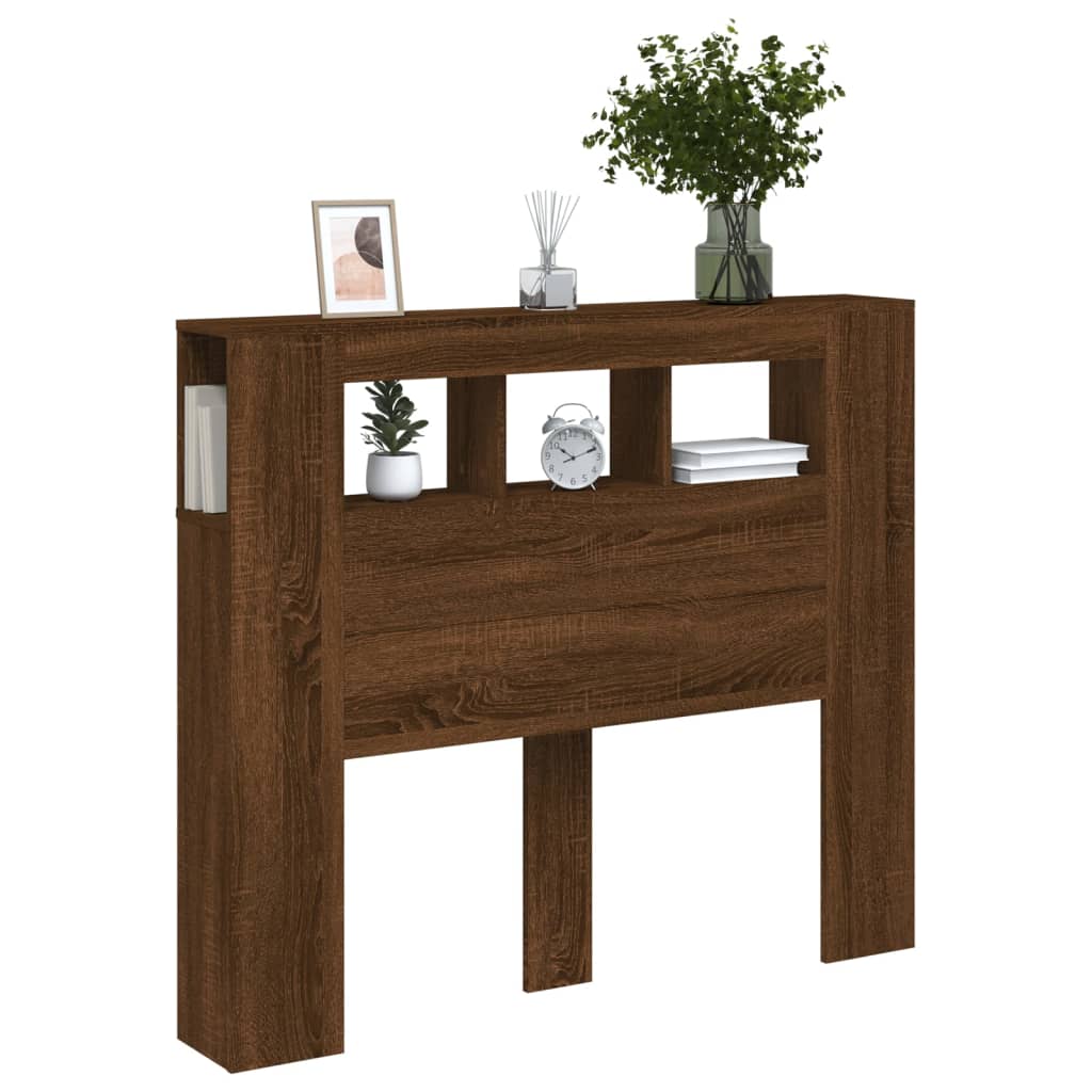 Cabeceira c/ LEDs 120x18,5x103,5 cm carvalho castanho