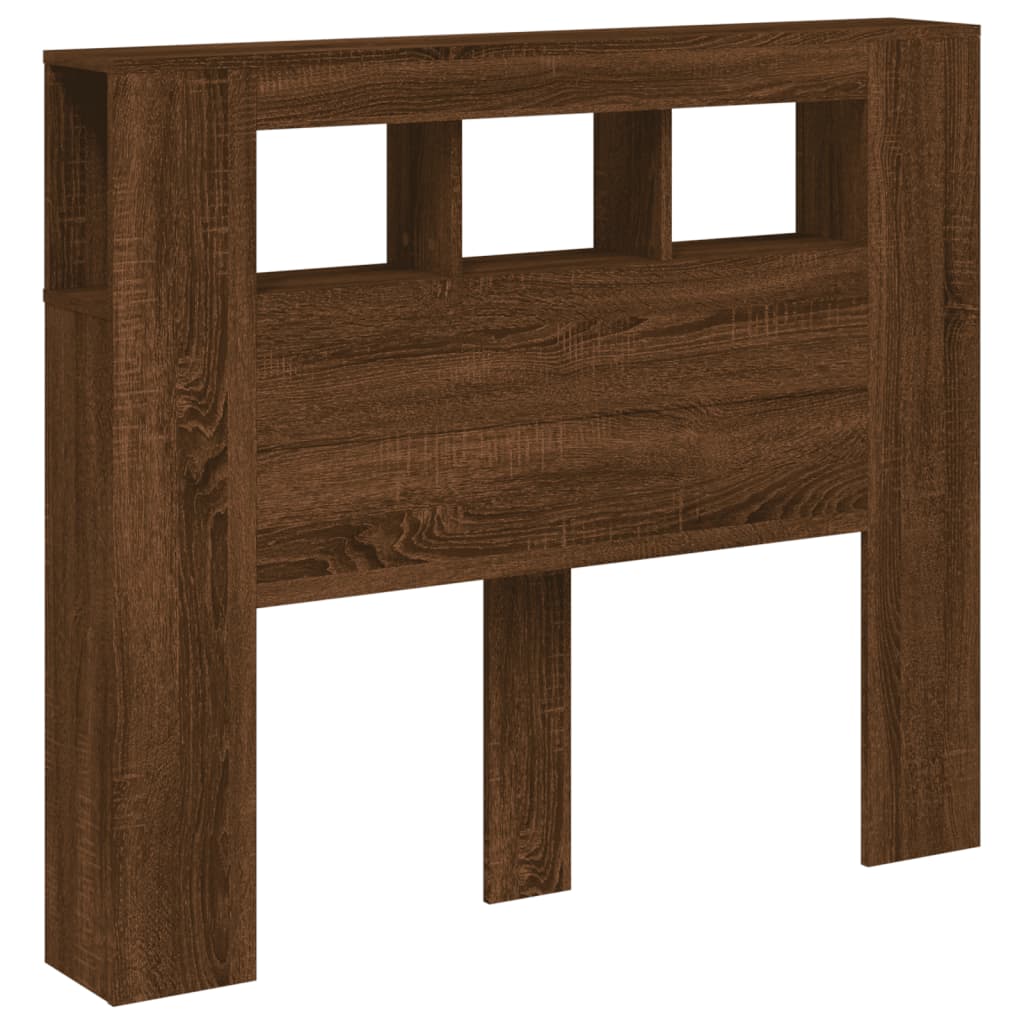 Cabeceira c/ LEDs 120x18,5x103,5 cm carvalho castanho