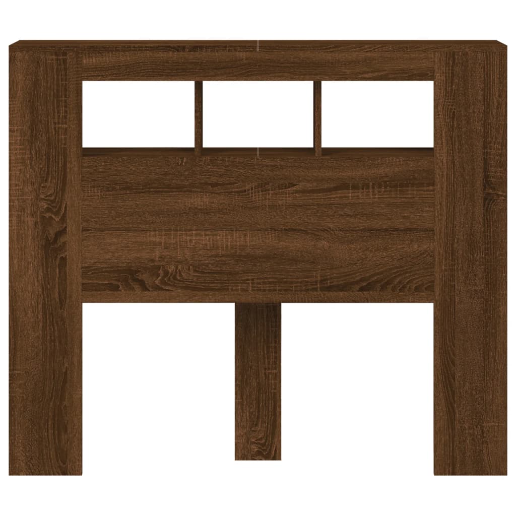 Cabeceira c/ LEDs 120x18,5x103,5 cm carvalho castanho