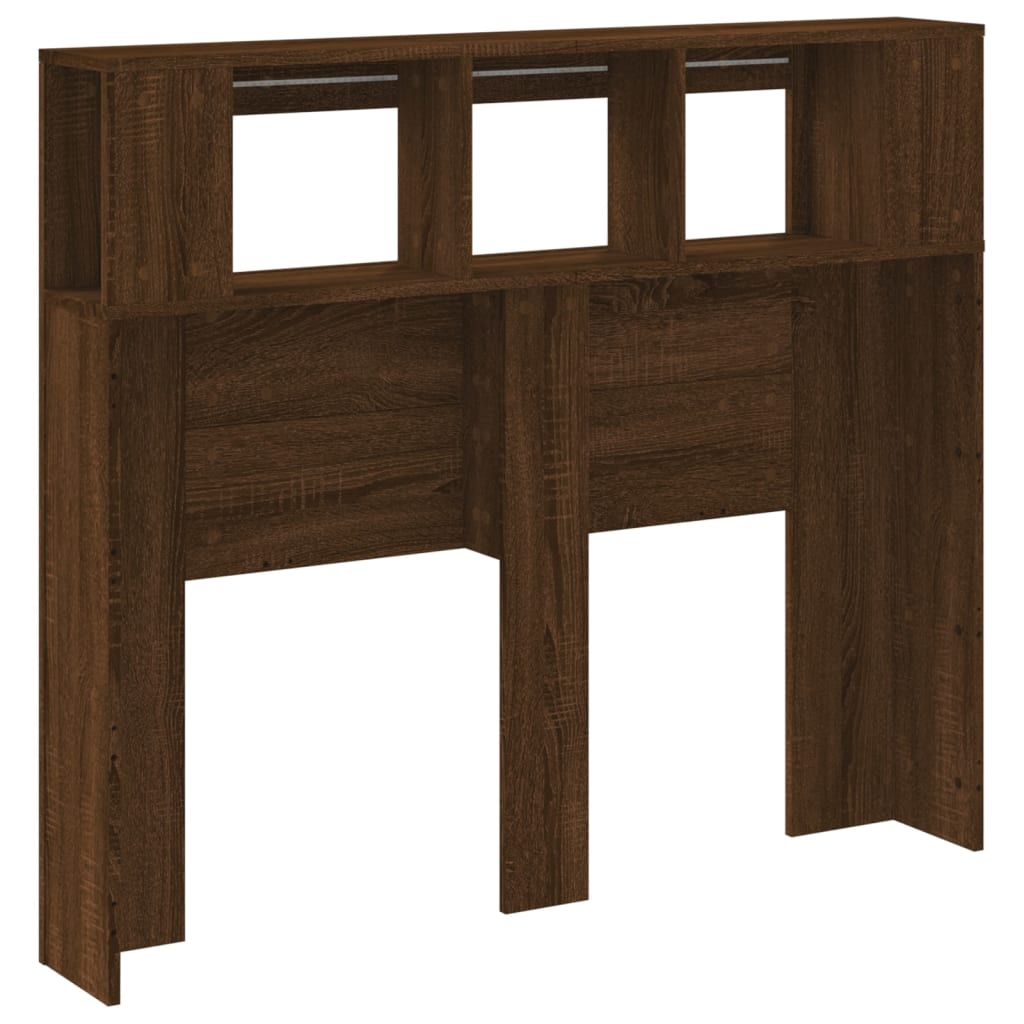 Cabeceira c/ LEDs 120x18,5x103,5 cm carvalho castanho