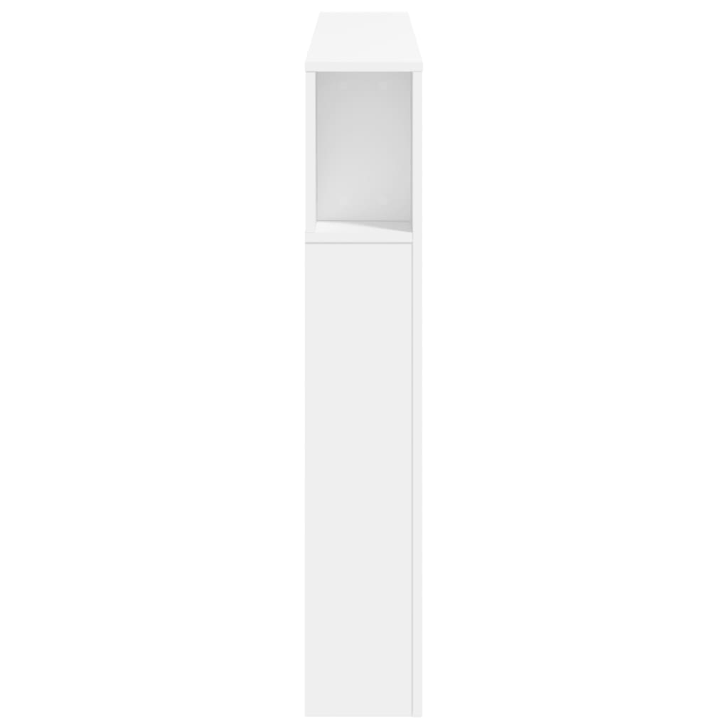 Cabeceira cama c/ LEDs 140x18,5x103,5 cm deriv. madeira branco