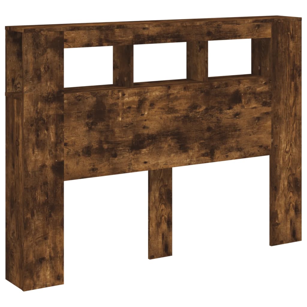 Cabeceira c/ LEDs 140x18,5x103,5 cm carvalho fumado