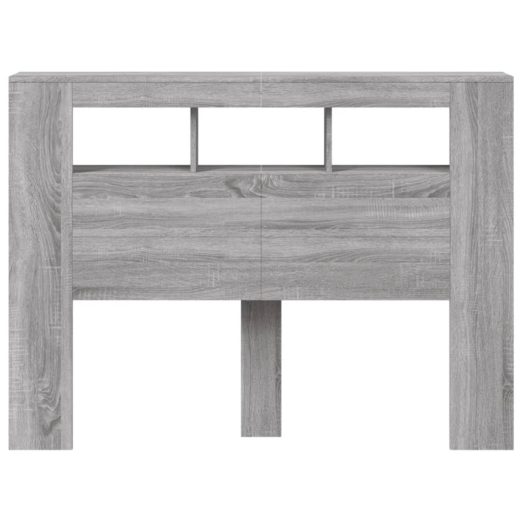 Cabeceira c/ LEDs 140x18,5x103,5 cm sonoma cinzento