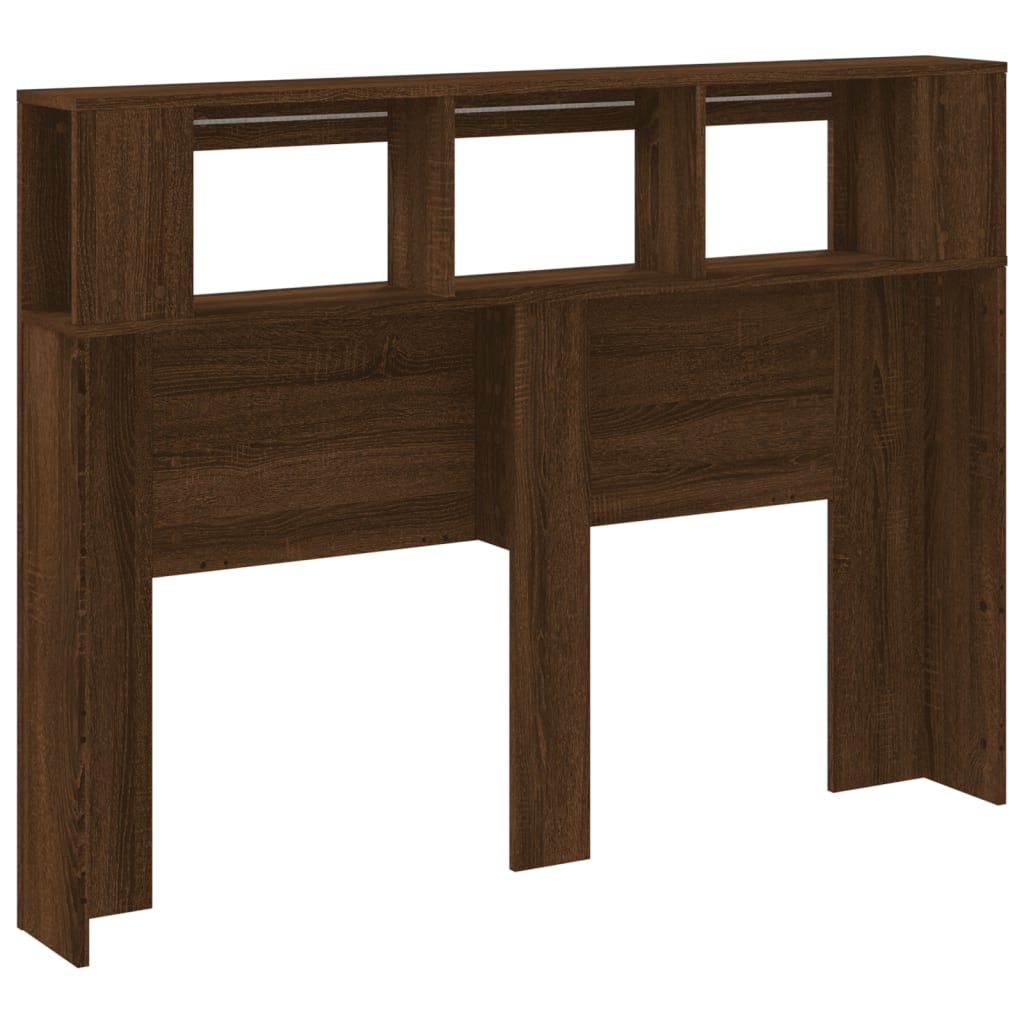 Cabeceira c/ LEDs 140x18,5x103,5 cm carvalho castanho