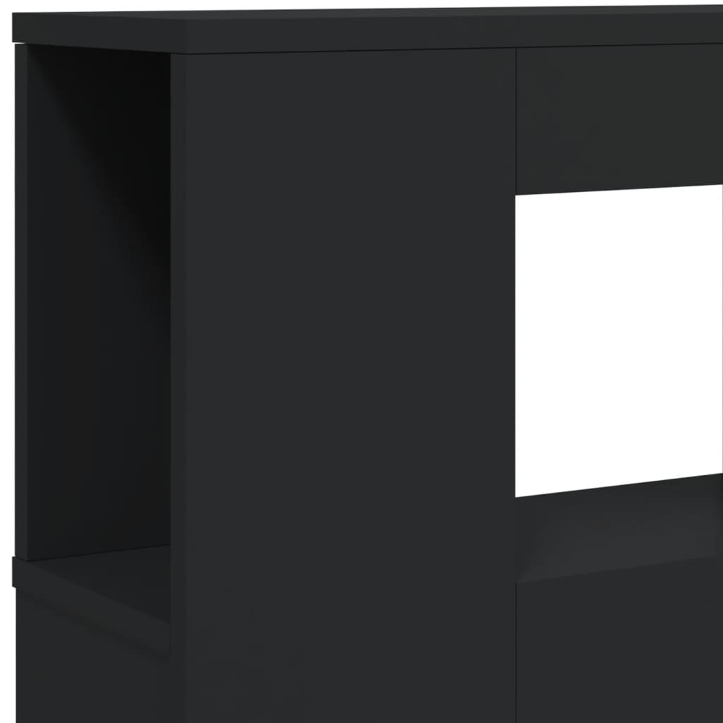 Cabeceira cama c/ LEDs 160x18,5x103,5 cm deriv. madeira preto