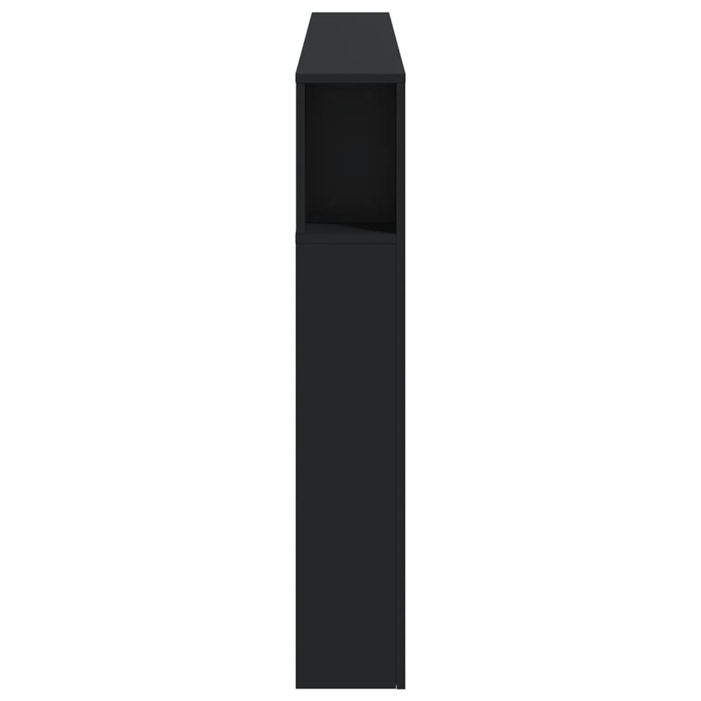 Cabeceira cama c/ LEDs 180x18,5x103,5 cm deriv. madeira preto
