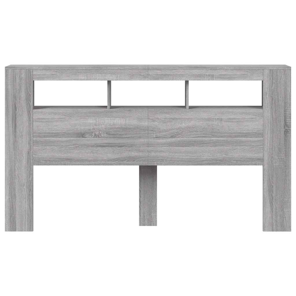 Cabeceira c/ LEDs 180x18,5x103,5 cm sonoma cinzento