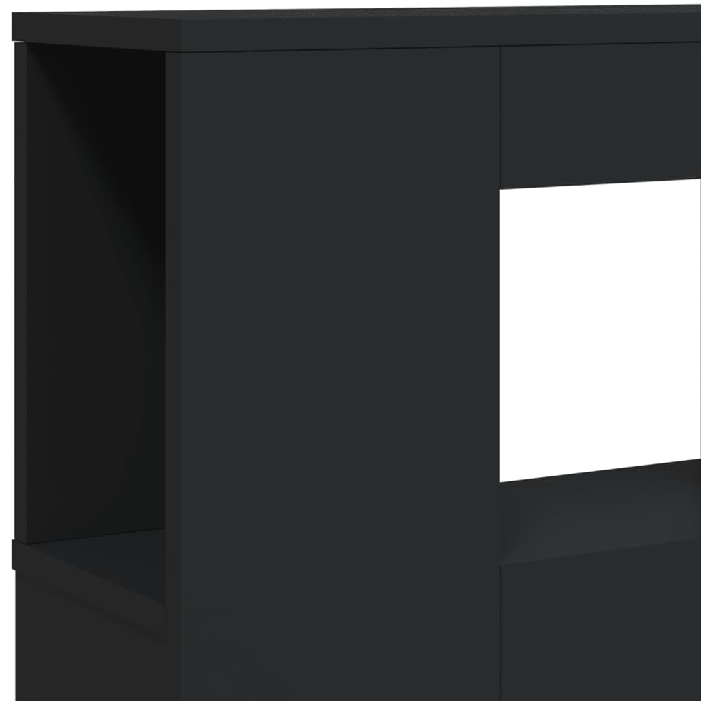 Cabeceira cama c/ LEDs 220x18,5x103,5 cm deriv. madeira preto