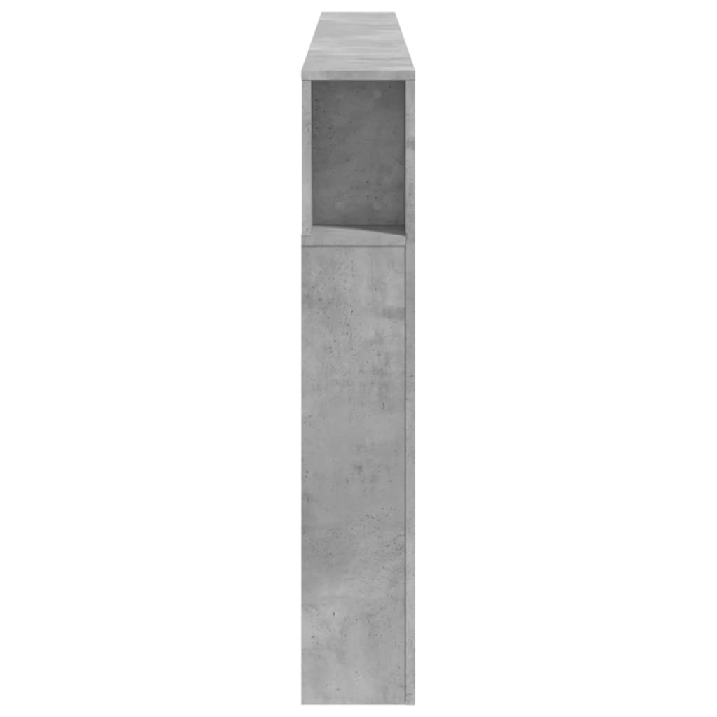 Cabeceira c/ LEDs 220x18,5x103,5 cm cinzento-cimento