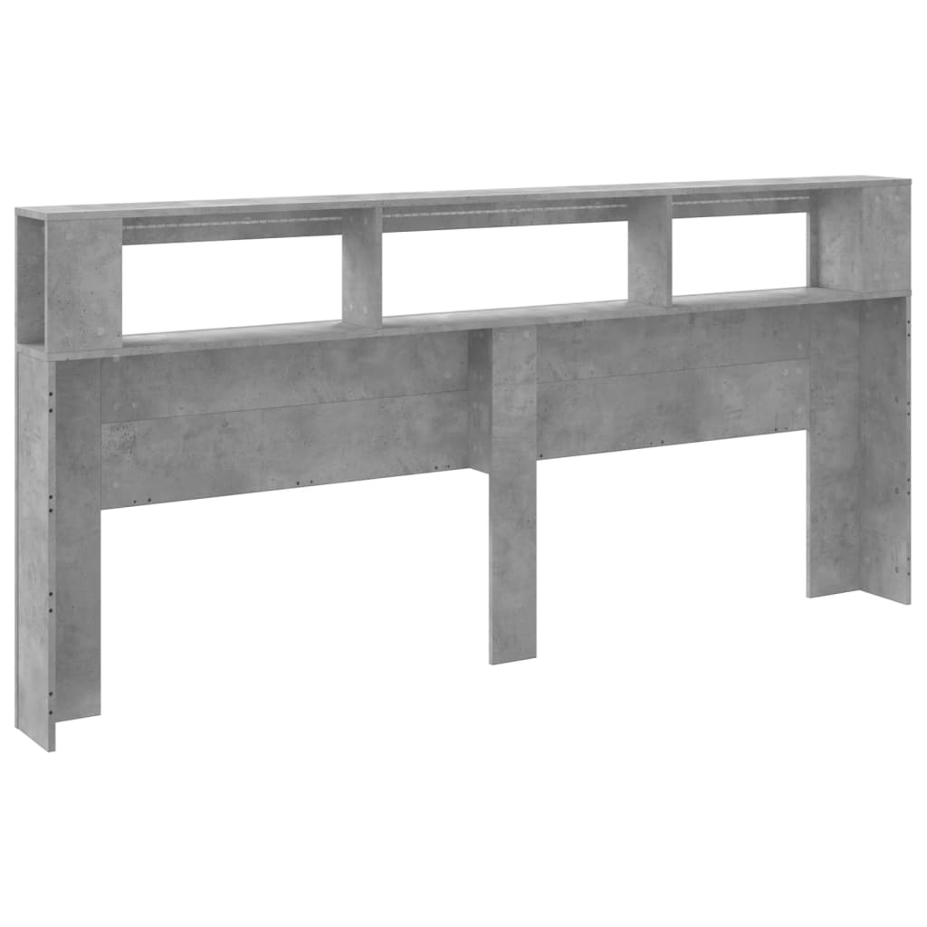Cabeceira c/ LEDs 220x18,5x103,5 cm cinzento-cimento