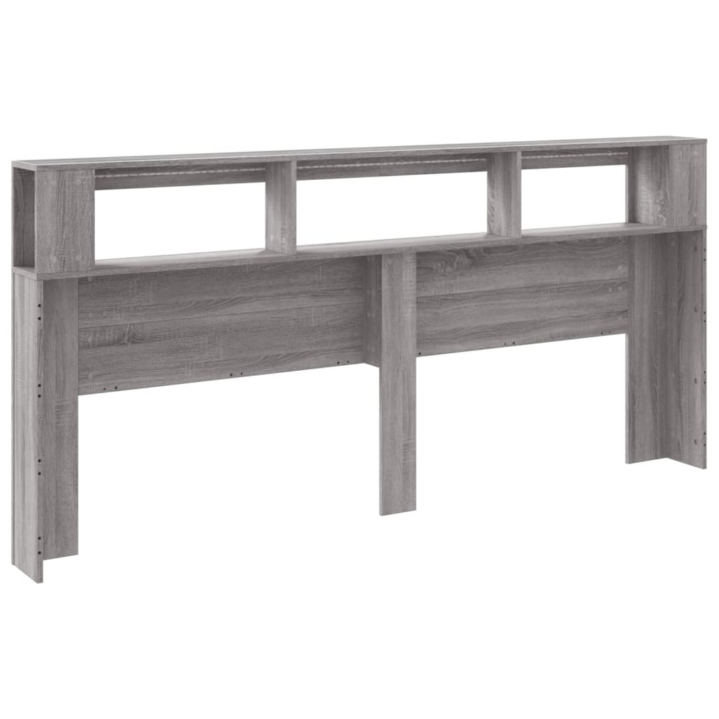 Cabeceira c/ LEDs 220x18,5x103,5 cm sonoma cinzento