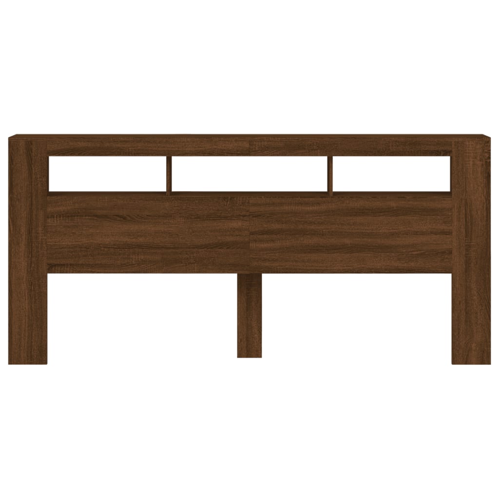 Cabeceira c/ LEDs 220x18,5x103,5 cm carvalho castanho