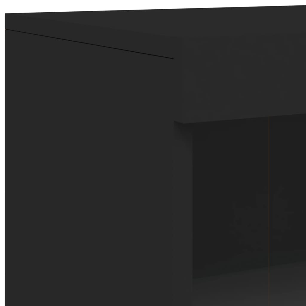Aparador com luzes LED 162x37x100 cm preto