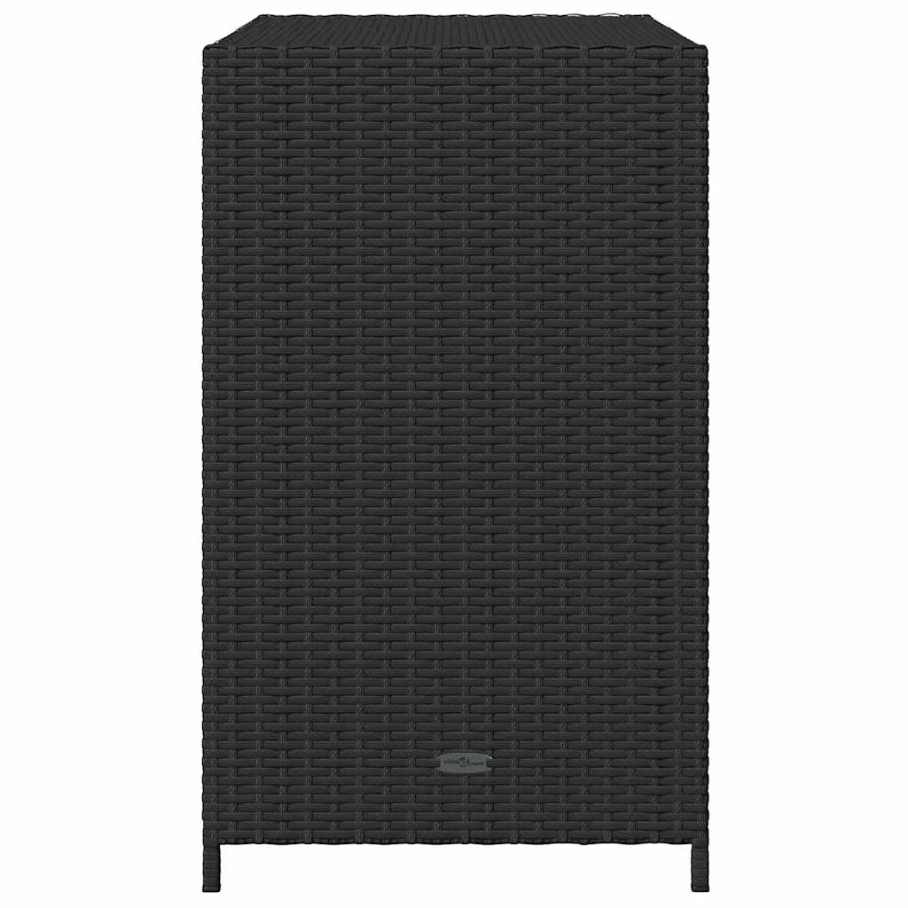 Armário de arrumação p/ jardim 83x45x76 cm vime PE preto