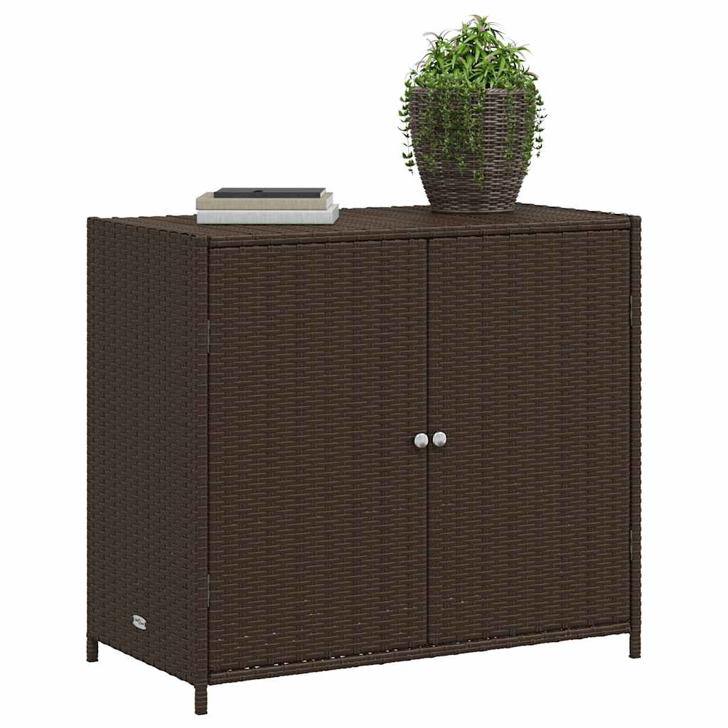 Armário de arrumação p/ jardim 83x45x76 cm vime PE castanho