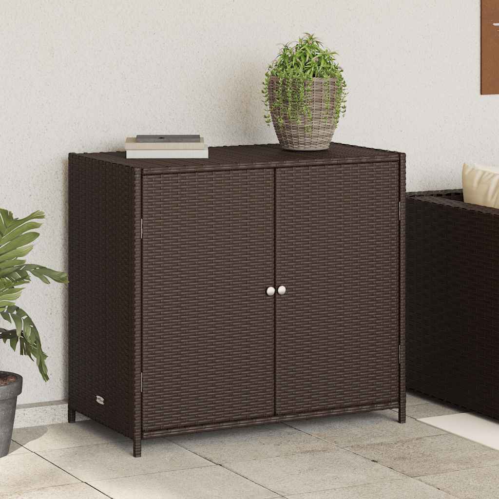 Armário de arrumação p/ jardim 83x45x76 cm vime PE castanho