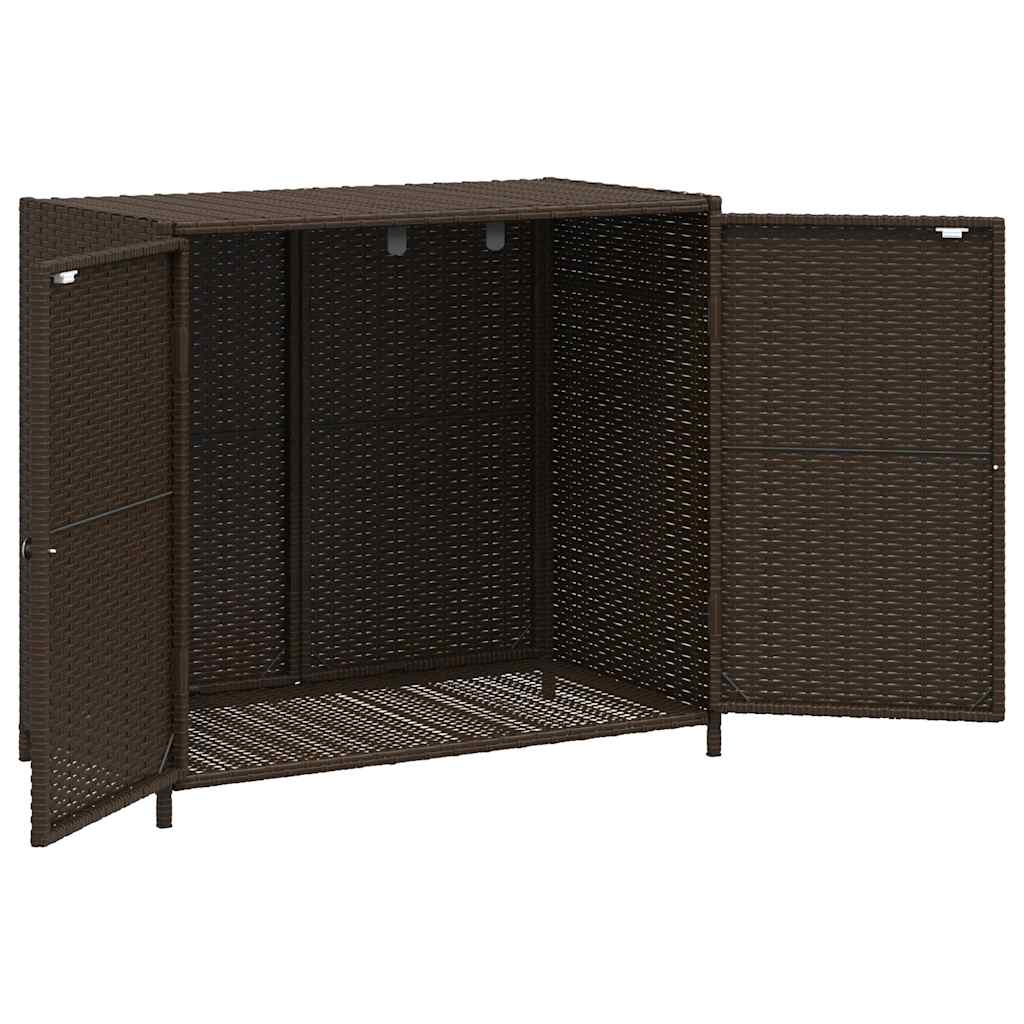 Armário de arrumação p/ jardim 83x45x76 cm vime PE castanho
