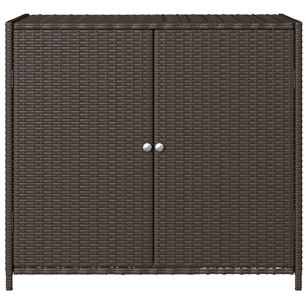 Armário de arrumação p/ jardim 83x45x76 cm vime PE castanho
