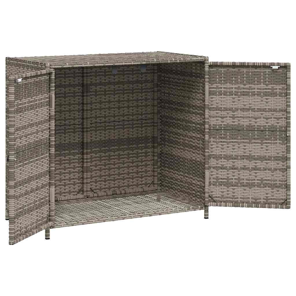 Armário de arrumação p/ jardim 83x45x76 cm vime PE cinzento