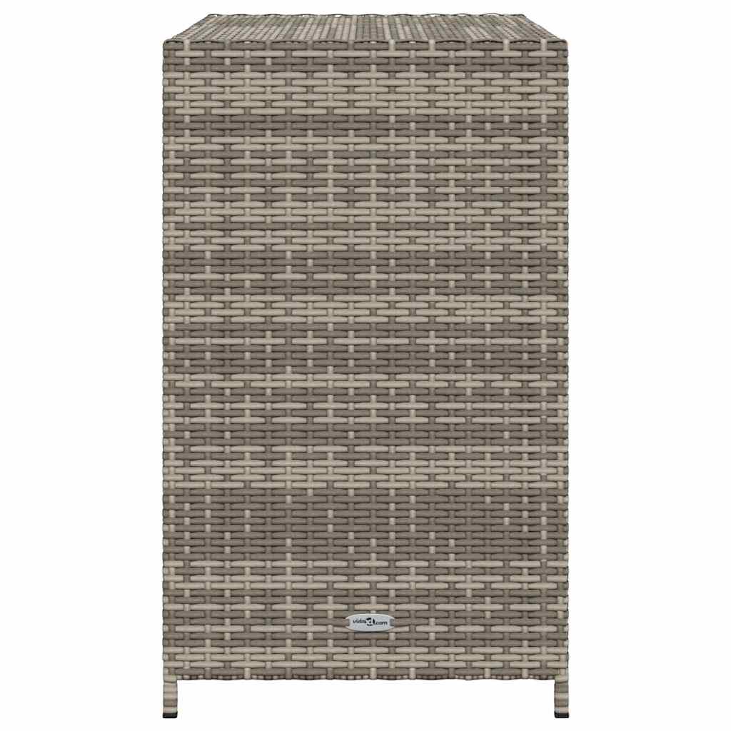 Armário de arrumação p/ jardim 83x45x76 cm vime PE cinzento