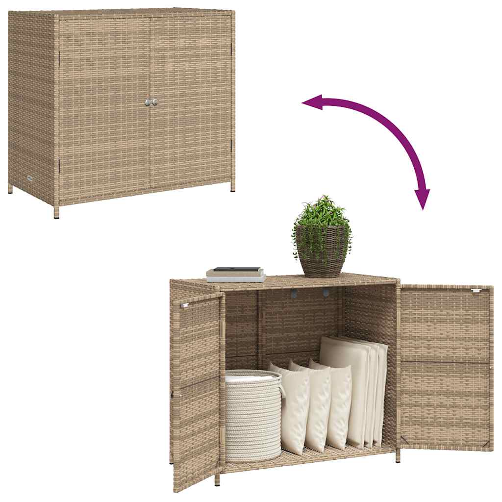 Armário de arrumação p/ jardim 83x45x76 cm vime PE bege