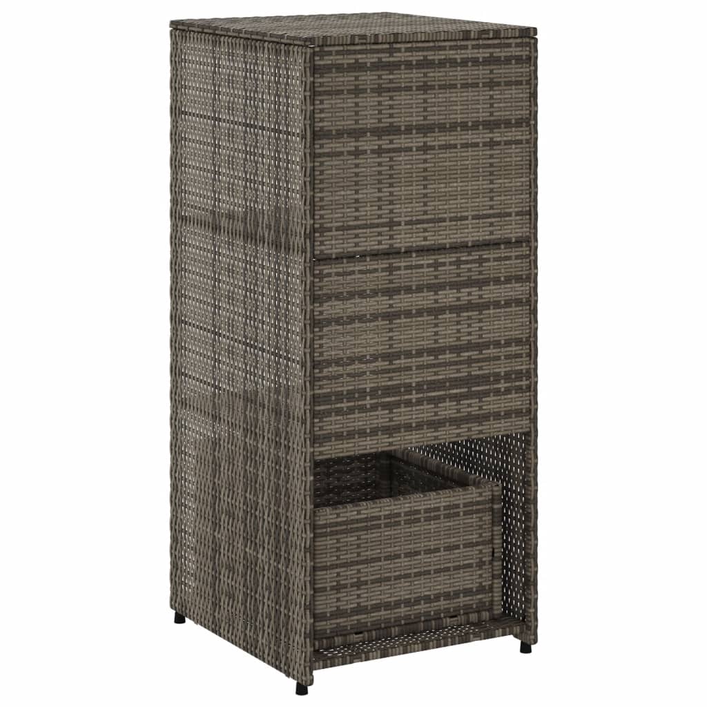 Armário de arrumação para jardim 50x55x115 cm vime PE cinzento