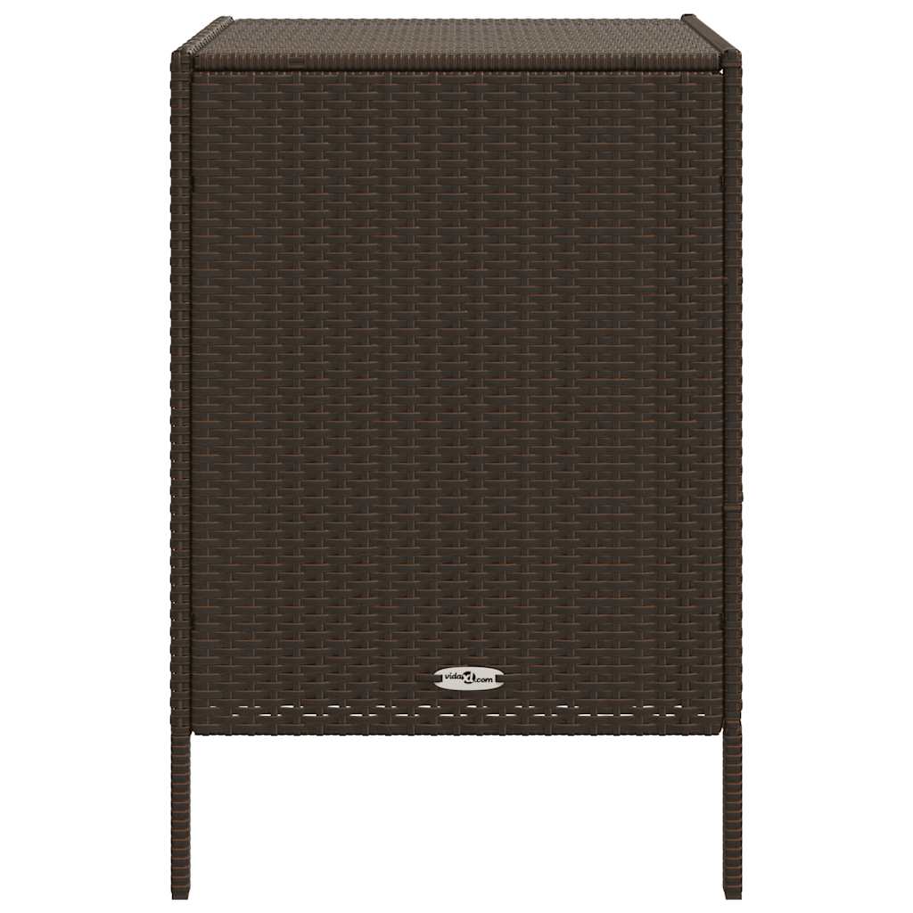 Armário de arrumação para jardim 55x59x80 cm vime PE castanho