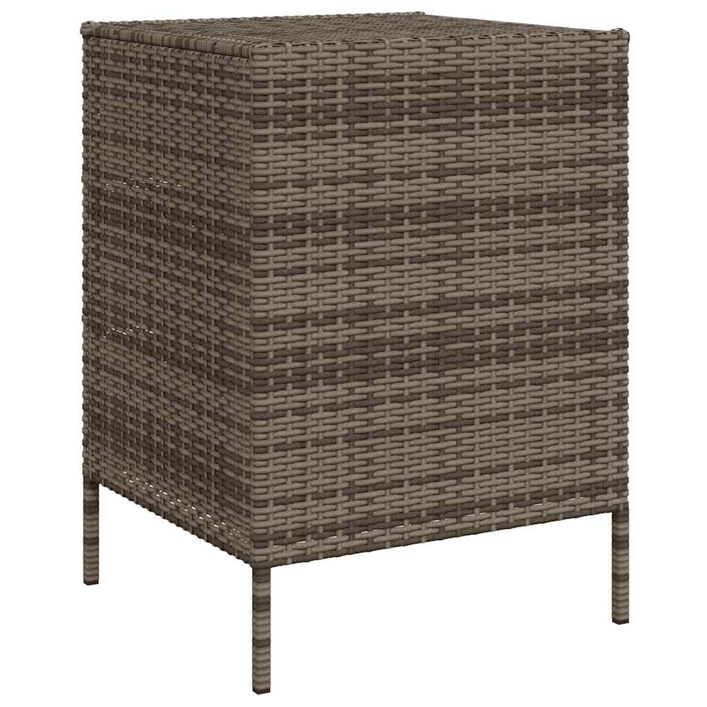 Armário de arrumação para jardim 55x59x80 cm vime PE cinzento