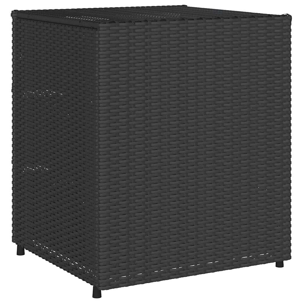 Armário de arrumação p/ jardim 55x59x69 cm vime PE preto
