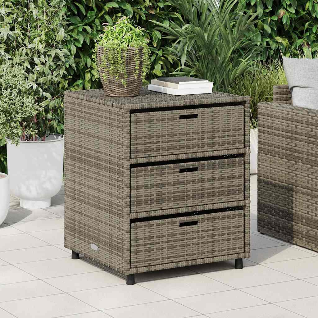 Armário de arrumação para jardim 55x59x69 cm vime PE cinzento