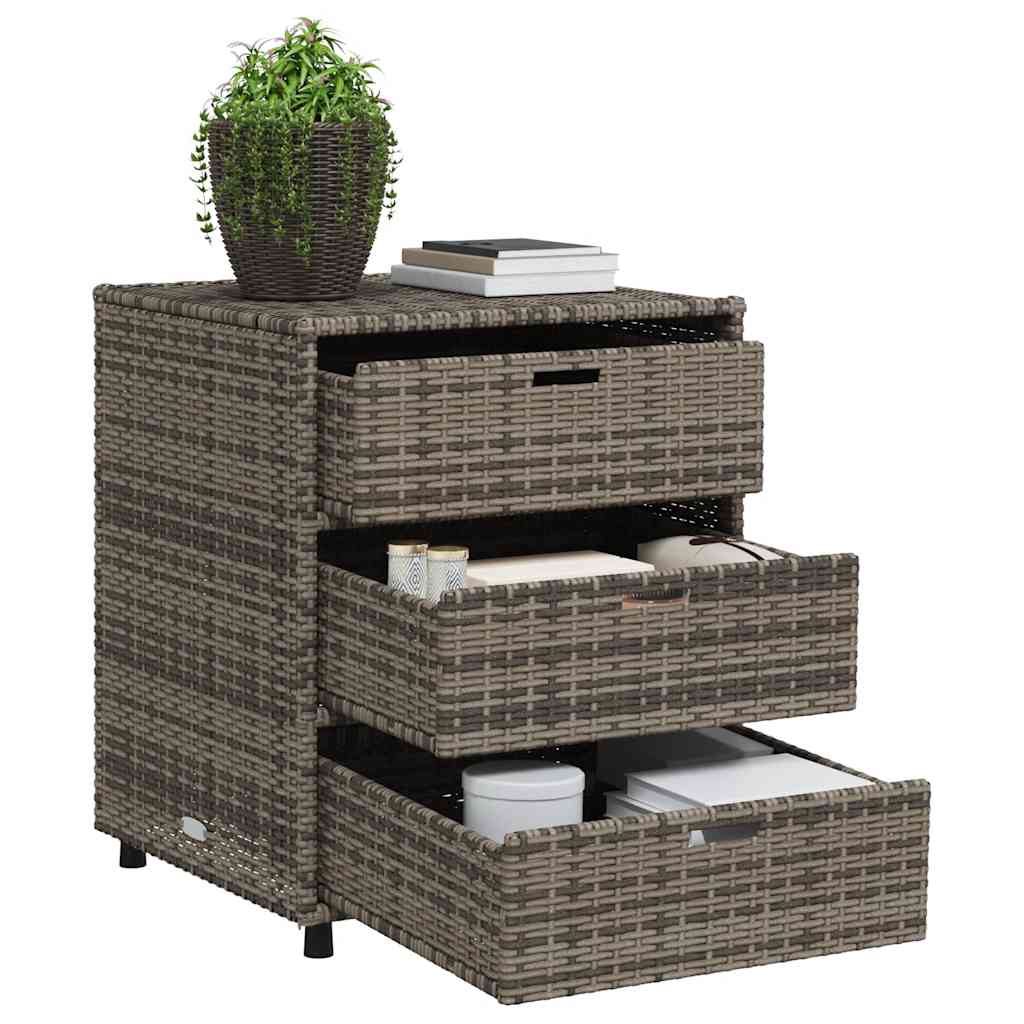 Armário de arrumação para jardim 55x59x69 cm vime PE cinzento