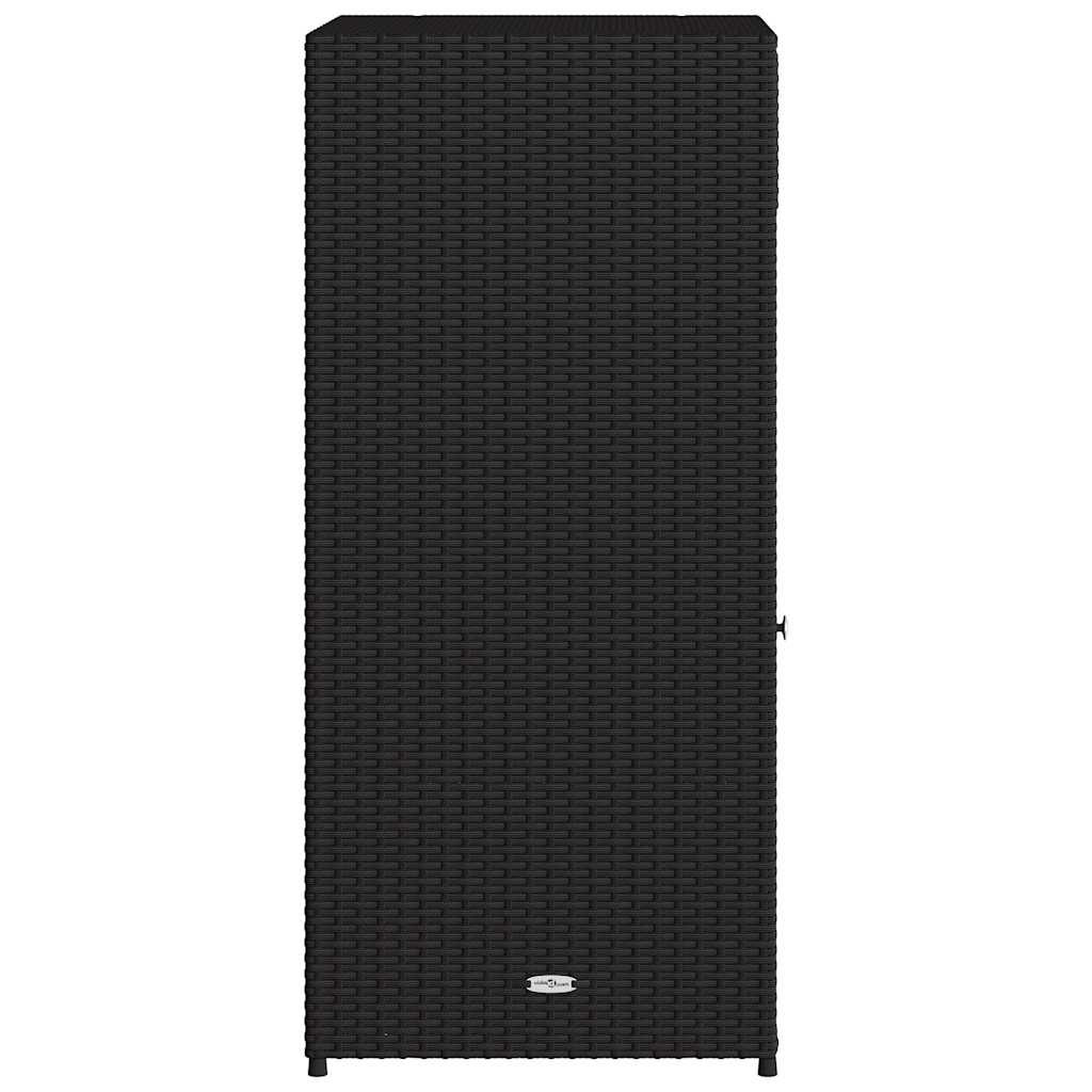 Armário de arrumação para jardim 55x55x111 cm vime PE preto
