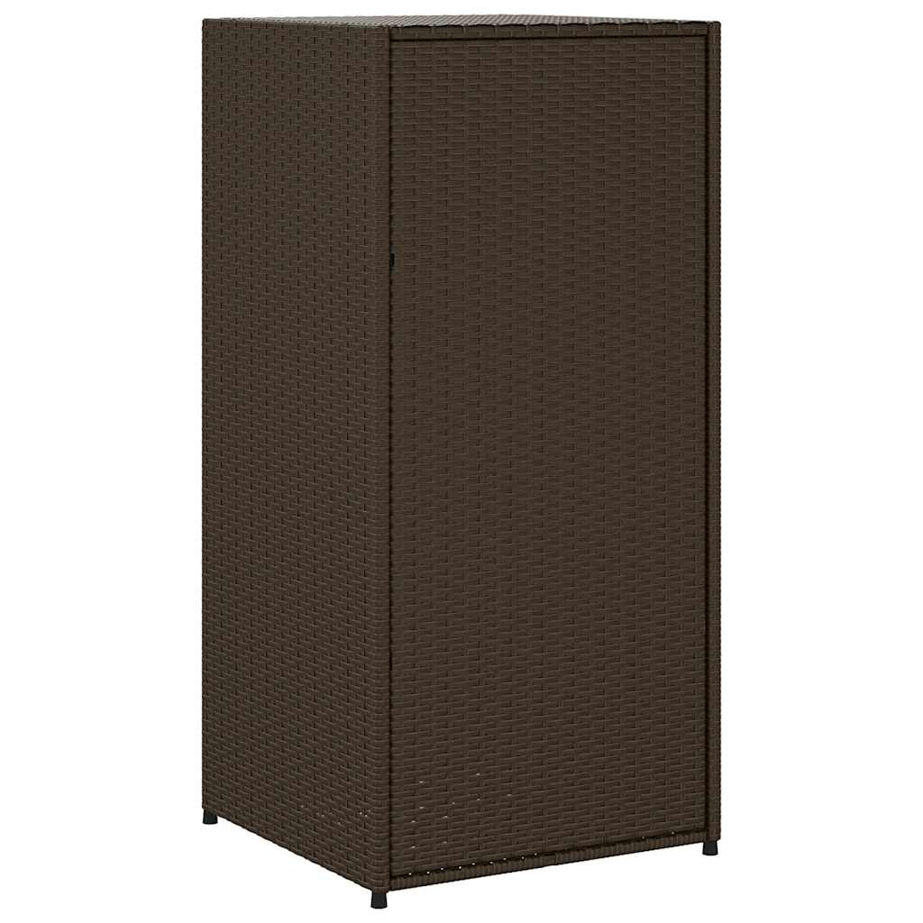 Armário de arrumação para jardim 55x55x111 cm vime PE castanho