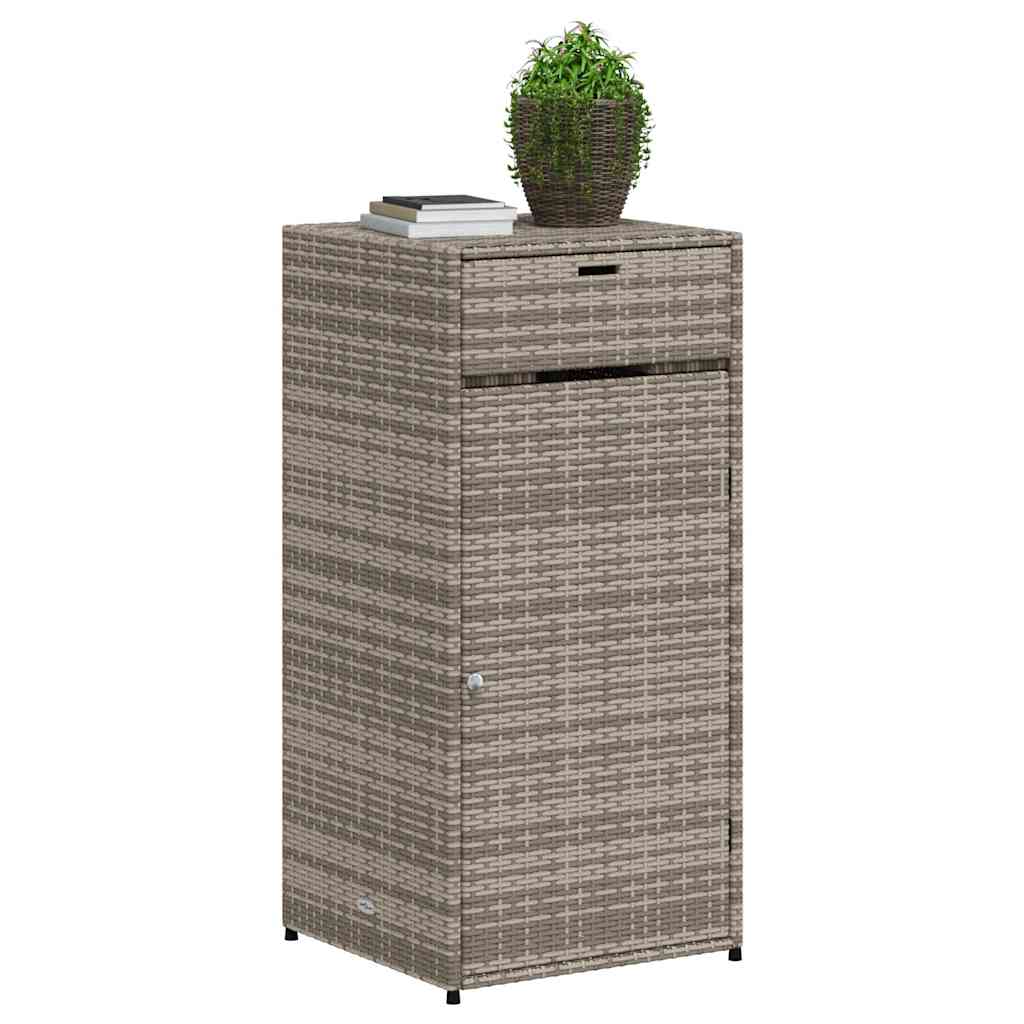 Armário de arrumação para jardim 55x55x111 cm vime PE cinzento
