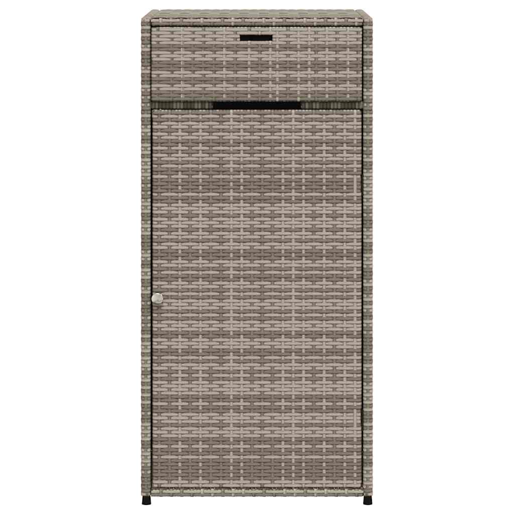 Armário de arrumação para jardim 55x55x111 cm vime PE cinzento