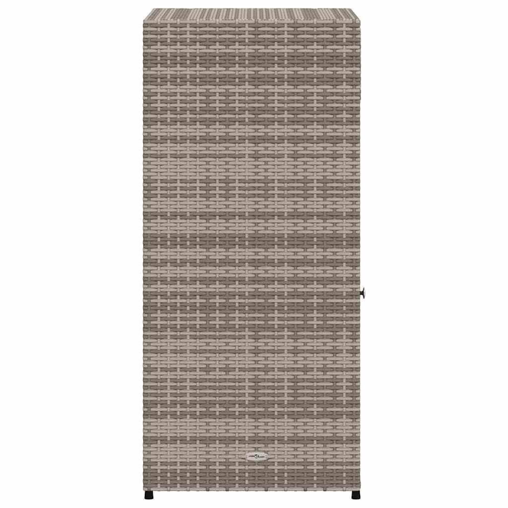 Armário de arrumação para jardim 55x55x111 cm vime PE cinzento