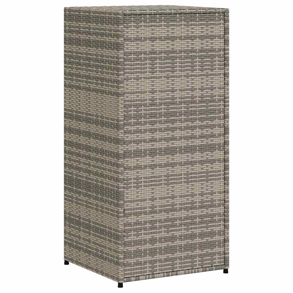 Armário de arrumação para jardim 55x55x111 cm vime PE cinzento