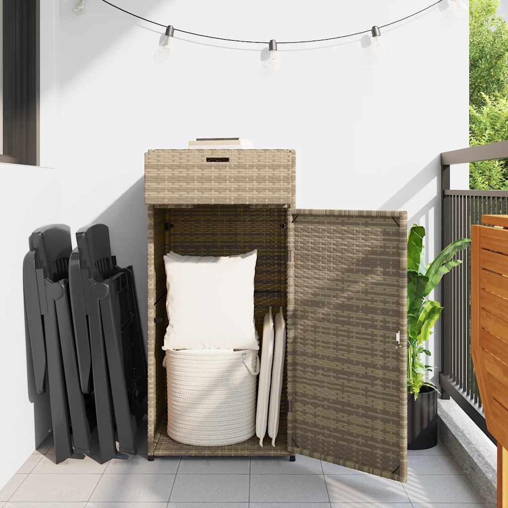 Armário de arrumação para jardim 55x55x111 cm vime PE bege