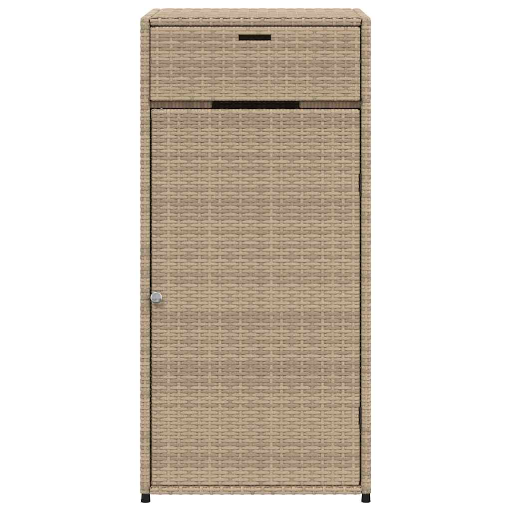 Armário de arrumação para jardim 55x55x111 cm vime PE bege