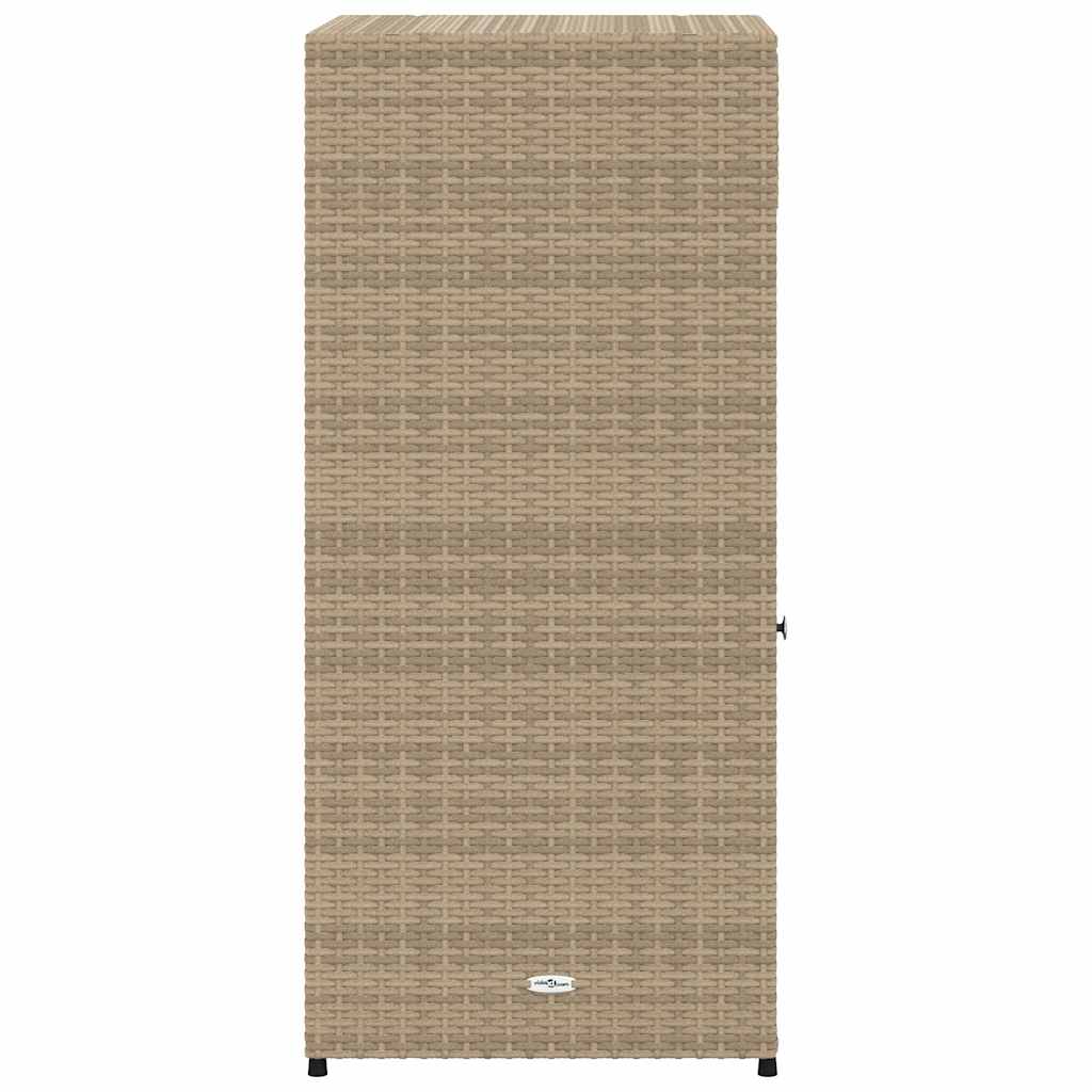 Armário de arrumação para jardim 55x55x111 cm vime PE bege