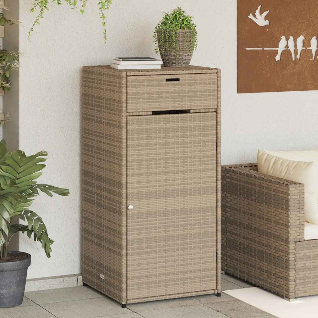 Armário de arrumação para jardim 55x55x111 cm vime PE bege
