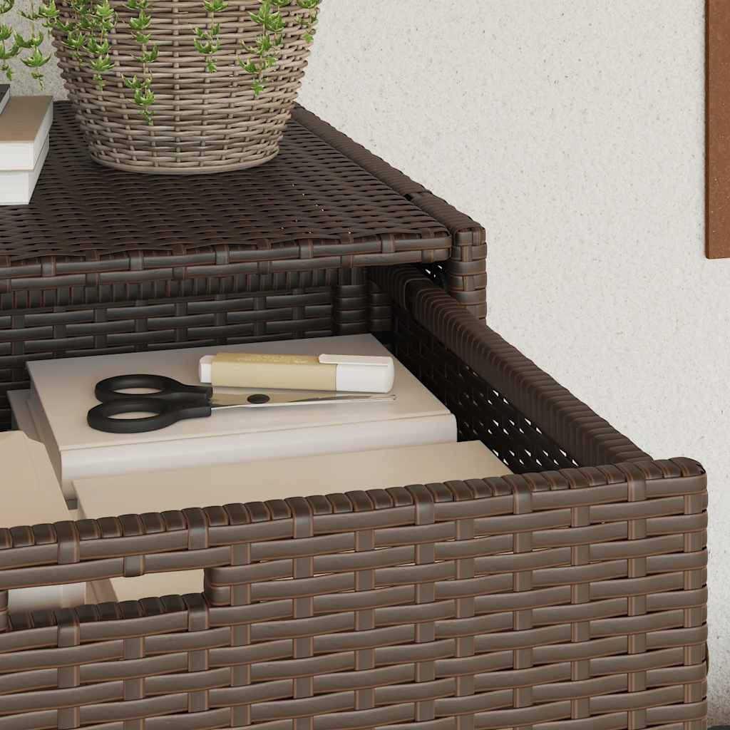 Armário de arrumação para jardim 105x55x113 cm vime PE castanho